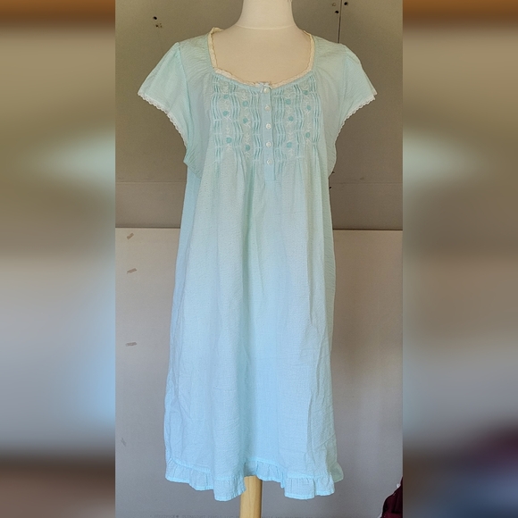 Miss Elaine Moo Moo Nightgown | Lace Trim Night Dress | Womens Size Large - Picture 2 of 9